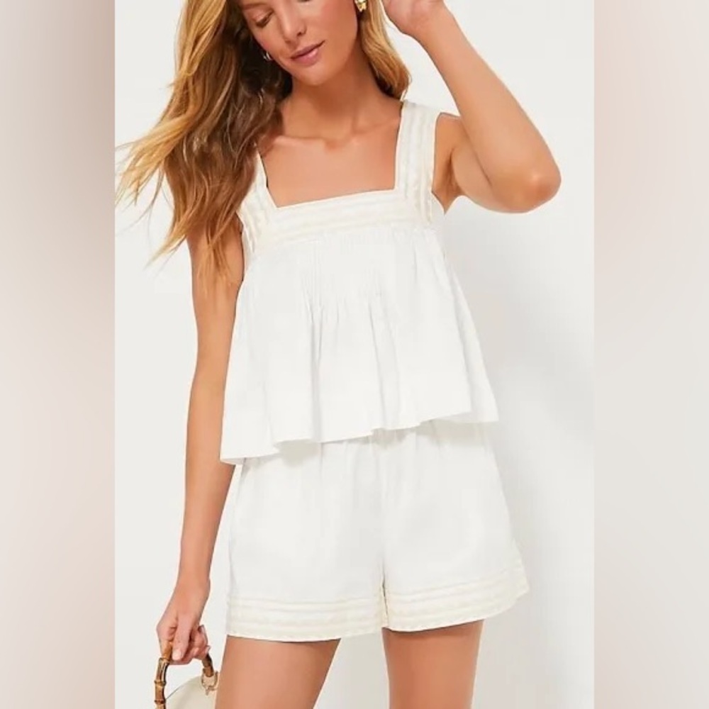 Tuckernuck 100% Cotton Embroidered Alex Shorts-White-Women’s XL-NEW